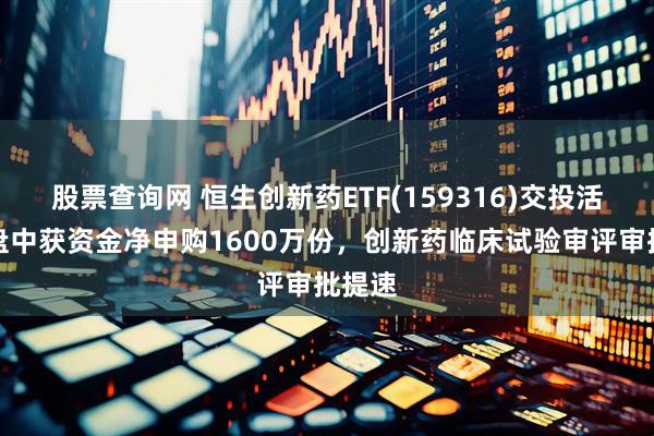 股票查询网 恒生创新药ETF(159316)交投活跃，盘中获资金净申购1600万份，创新药临床试验审评审批提速